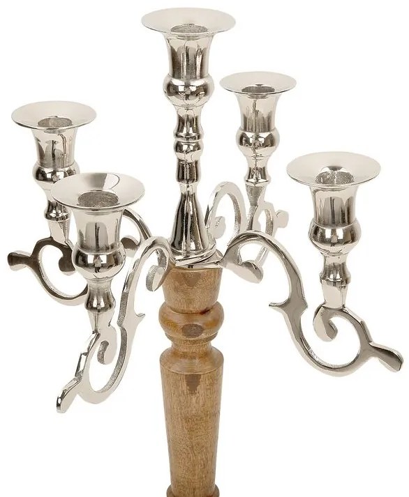 Candelabro em metal prateado 53 cm SOHAG Beliani