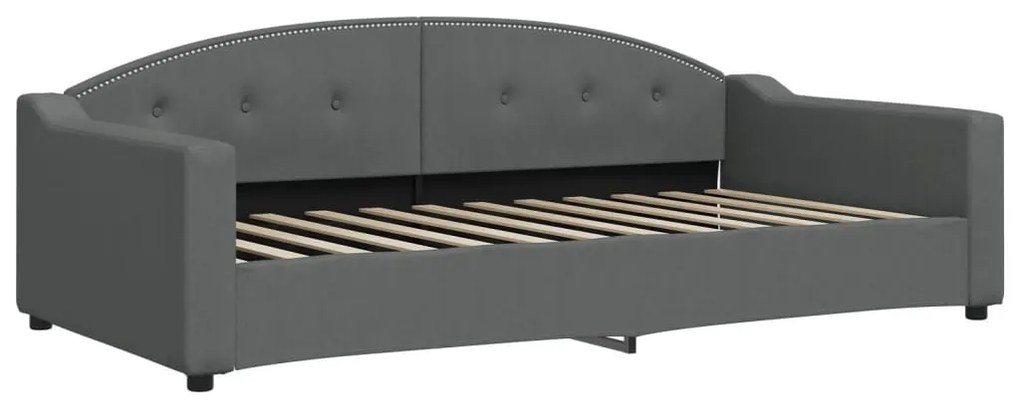 Sofá-cama c/ gavetão/colchões 100x200cm tecido cinzento-escuro