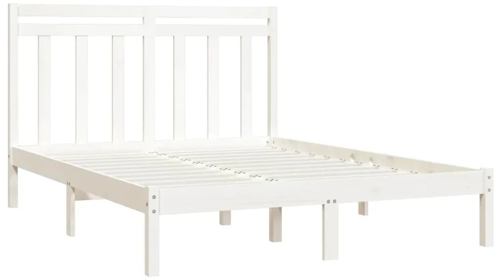 Estrutura de cama 160x200 cm madeira maciça branco
