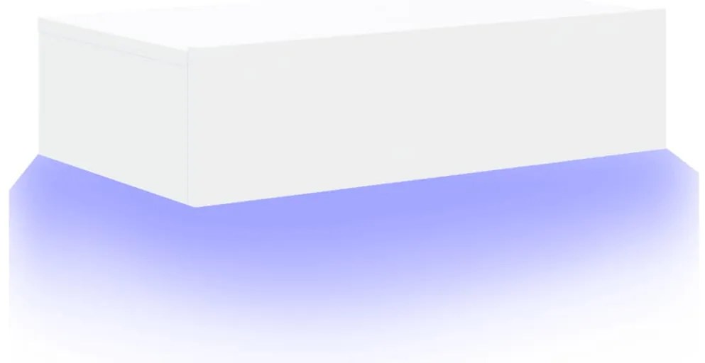 Móvel de TV com luzes LED 60x35x15,5 cm branco