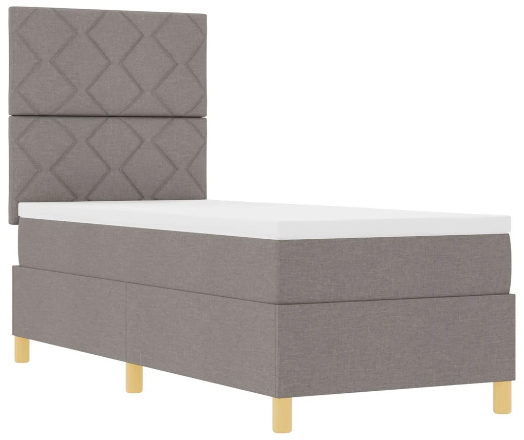 Cama Box Spring com Colchão Taupe 80x200 cm Tecido