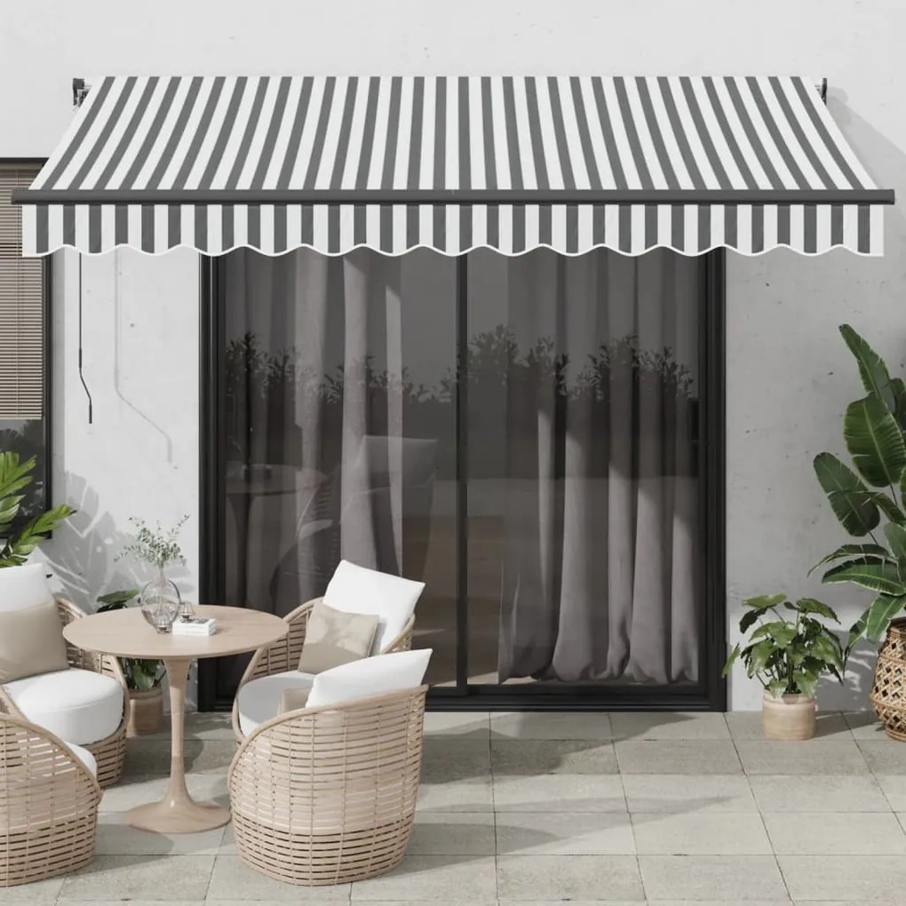 Toldo retrátil automático 350x250 cm antracite e branco