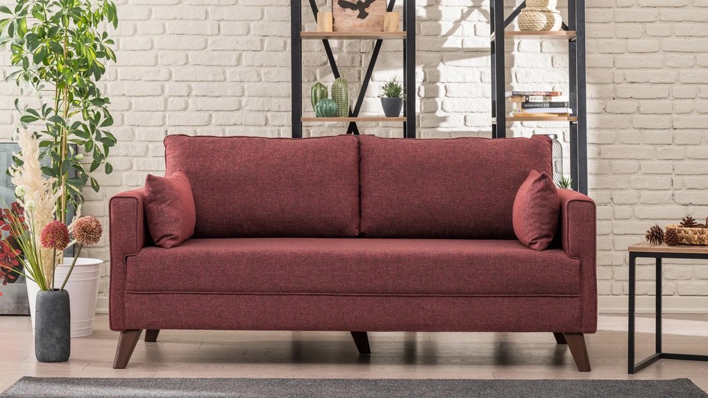Sofá de 2 Lugares Bella – Vermelho Claret – 177x85x81 cm