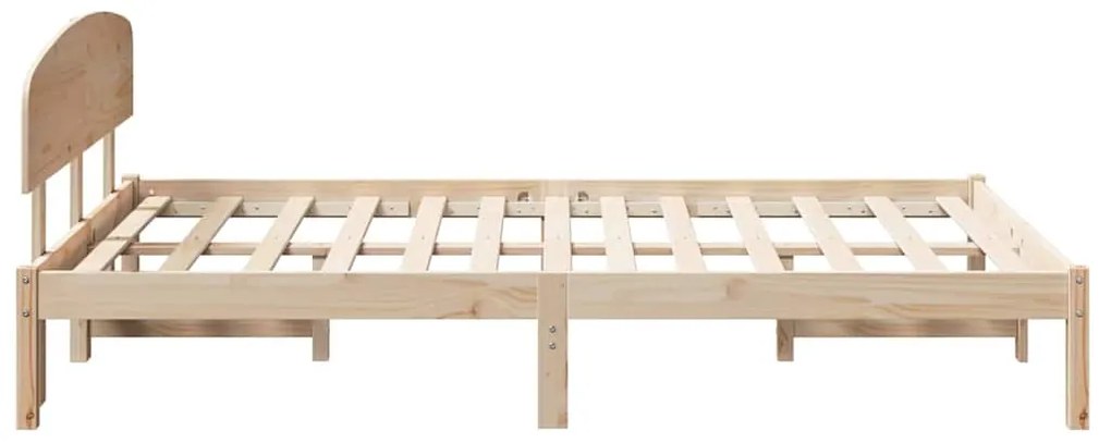 Estrado de Cama com Cabeceira 120x190 cm Madeira Sólida de Pinho