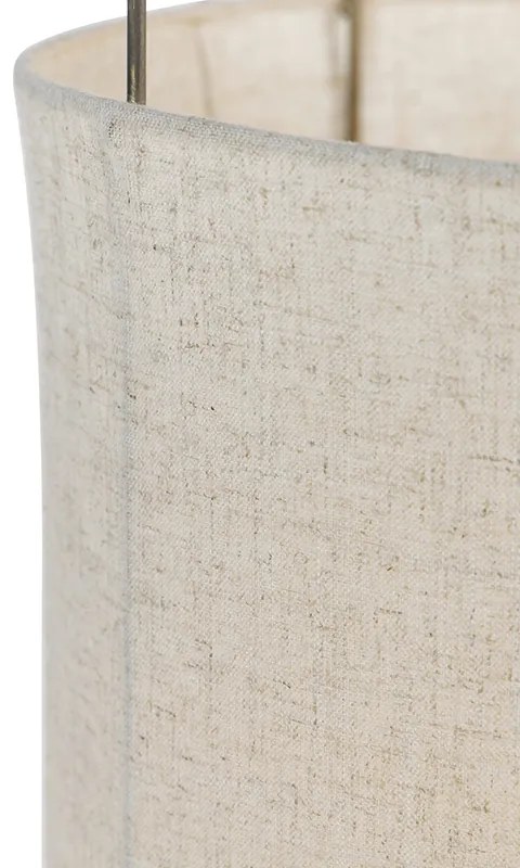 Candeeiro de pé design com cúpula em linho bege - Rich