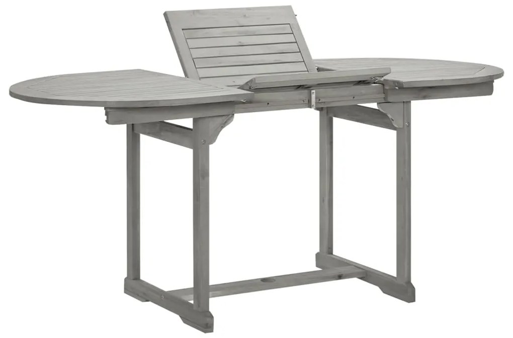 316574 vidaXL Mesa de jantar p/ jardim (120-170)x80x75 cm acácia maciça
