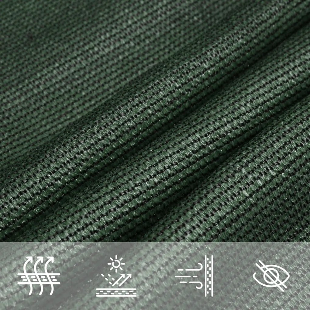 Para-sol estilo vela 160 g/m² 3,6x3,6x3,6 m PEAD verde-escuro