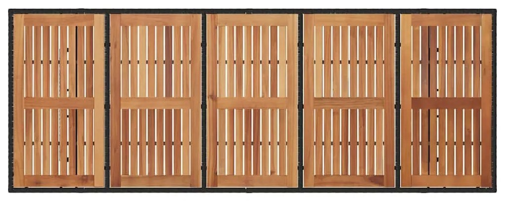 Conjunto de Jantar de Jardim vidaXL 11 Peças Preto Rattan Poliéster Ac
