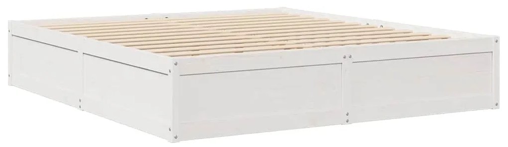 Cama com estante sem colchão 180x200 cm pinho maciço branco