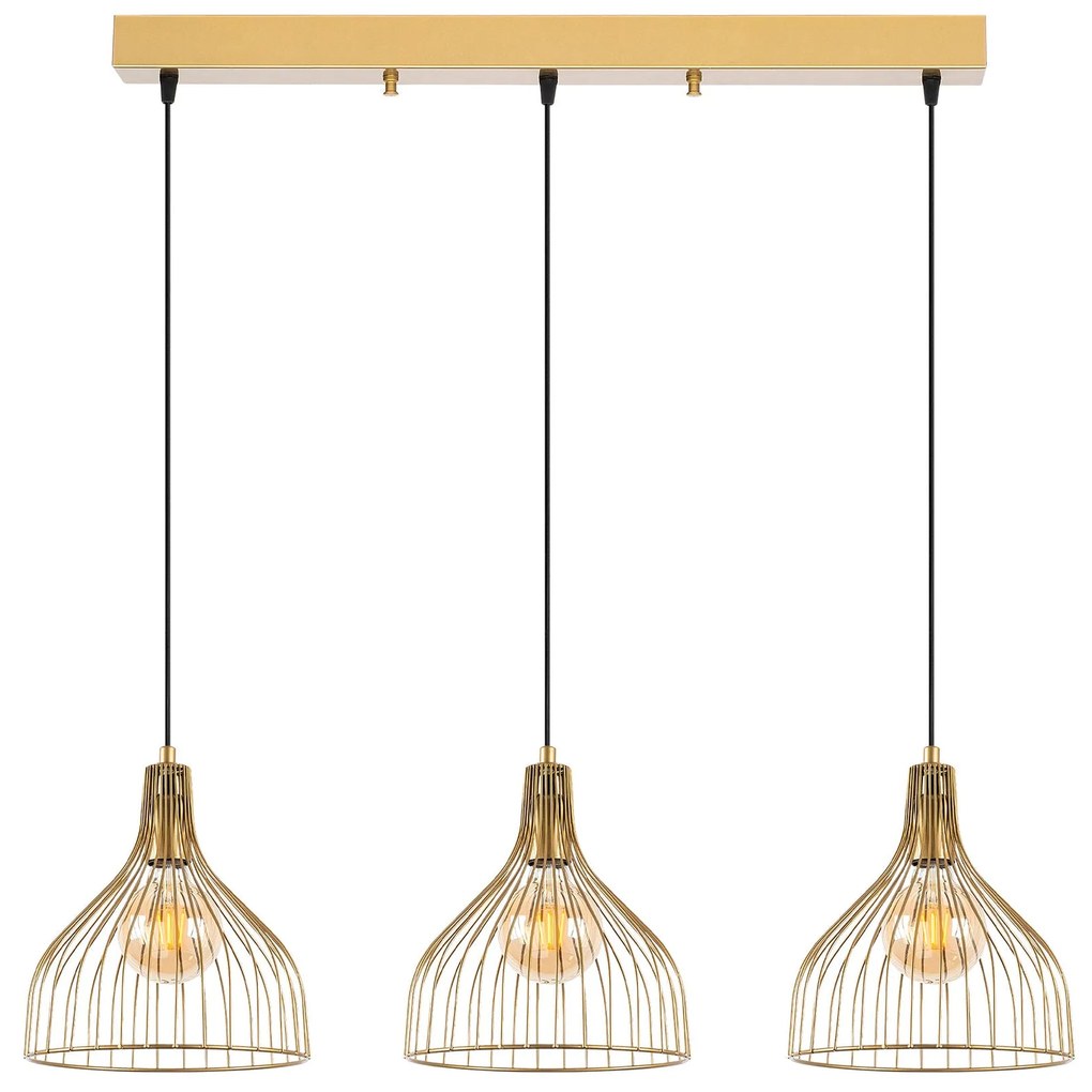 Candeeiro de Teto Cafu – Ouro Brilhante – 94 x 25 x 121 cm