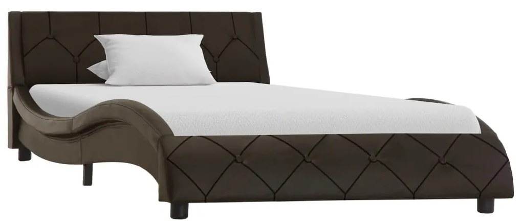 vidaXL Estrutura de cama 90x200 cm couro artificial cinzento