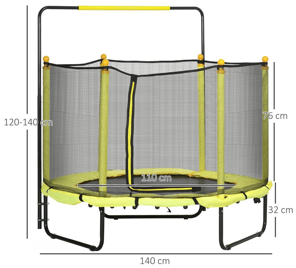 ZONEKIZ Trampolim Infantil Ø110 cm Trampolim para Crianças de 1-10 Ano