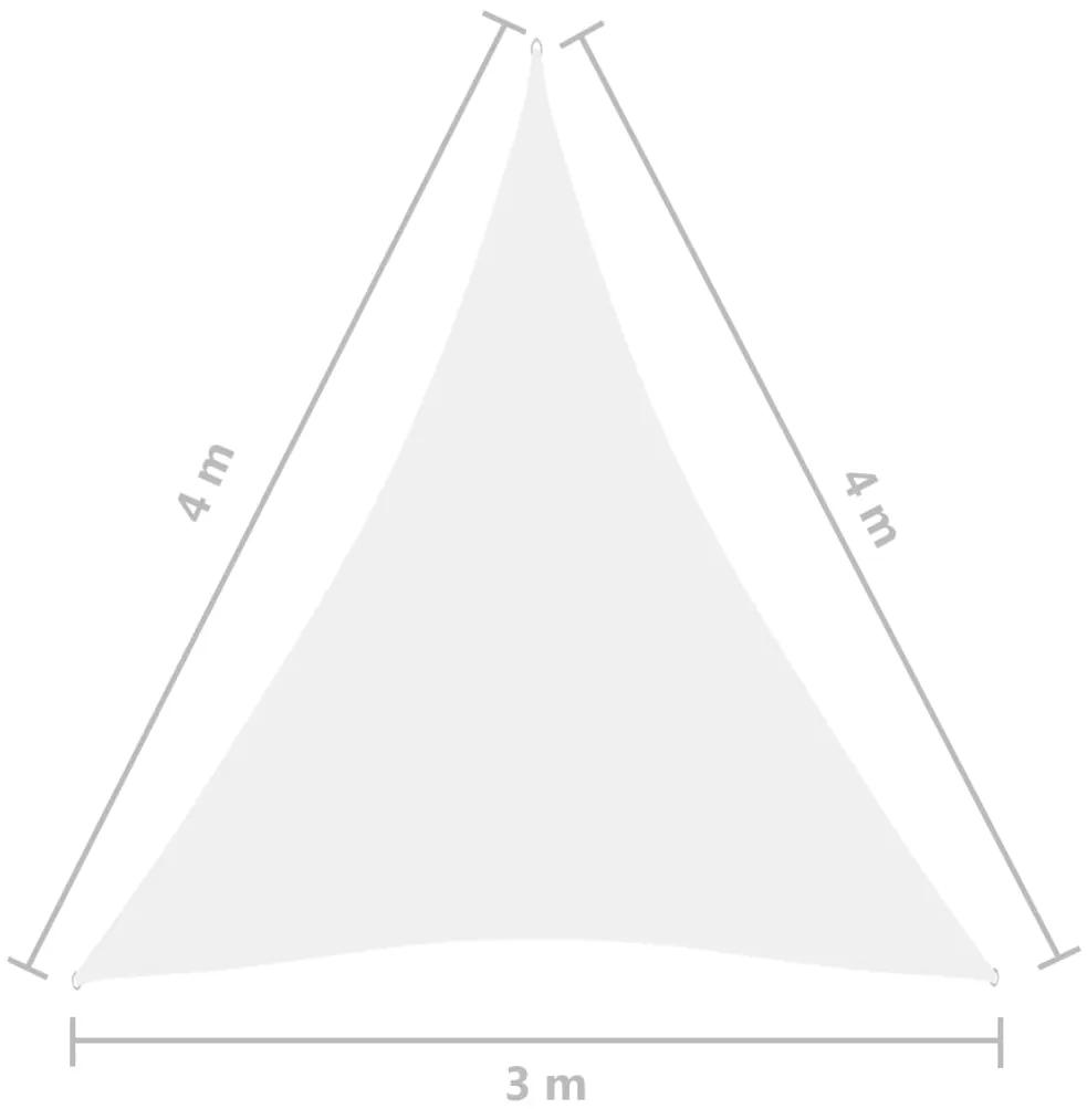 Para-sol estilo vela tecido oxford triangular 3x4x4 m branco