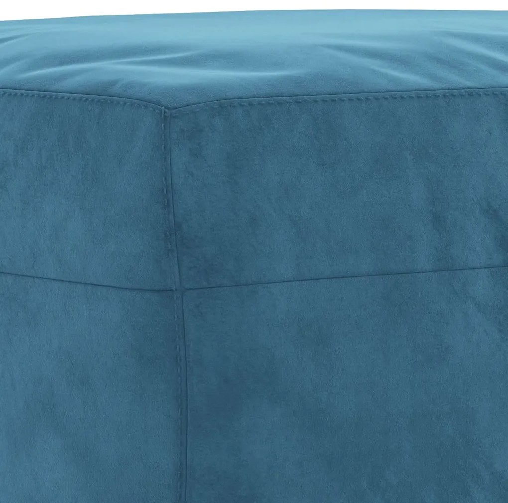 4 pcs conjunto de sofás com almofadas veludo azul