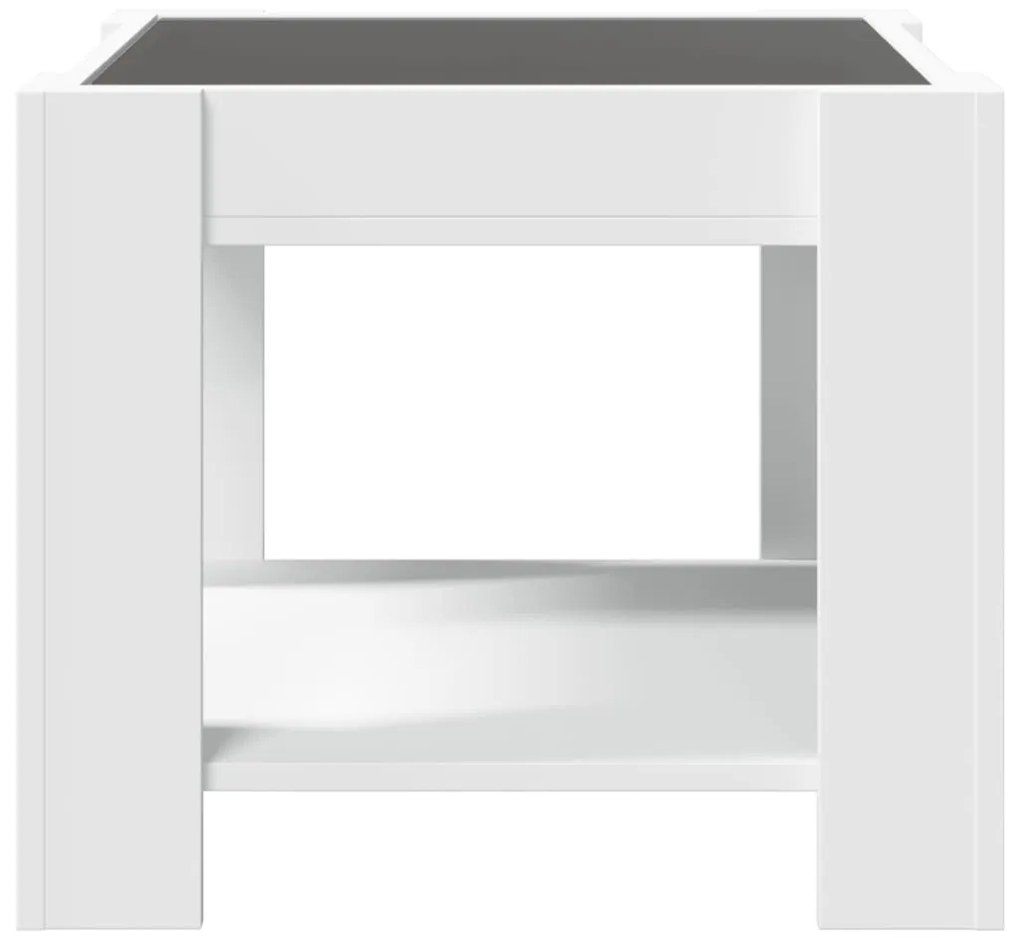 Mesa de centro c/ LEDs 53x53x45 cm derivados de madeira branco