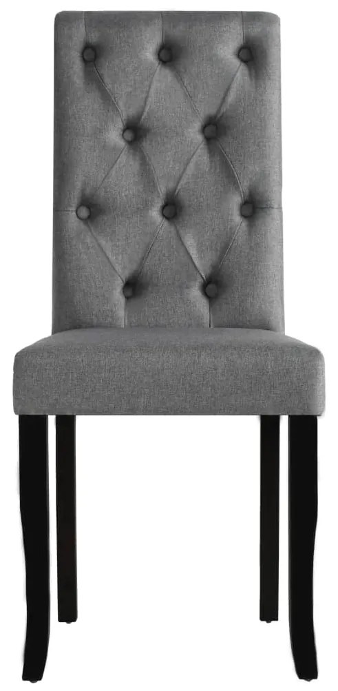 Cadeiras de jantar 6 pcs tecido cinzento-escuro