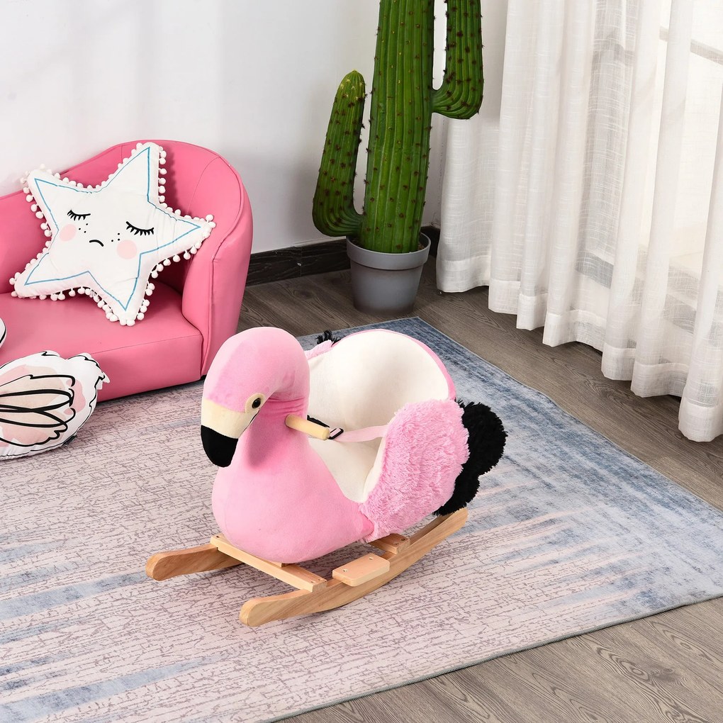 Baloiço de Flamingo para Crianças acima de 3 Anos Baloiço Infantil de