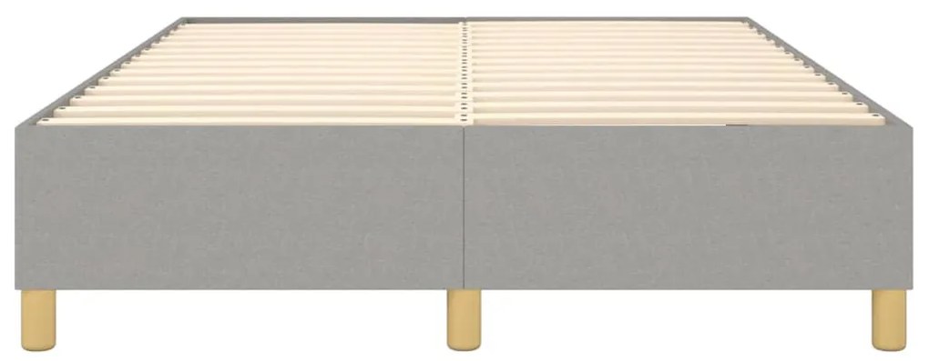 Estrutura de cama sem colchão 140x190 cm tecido cinzento-claro