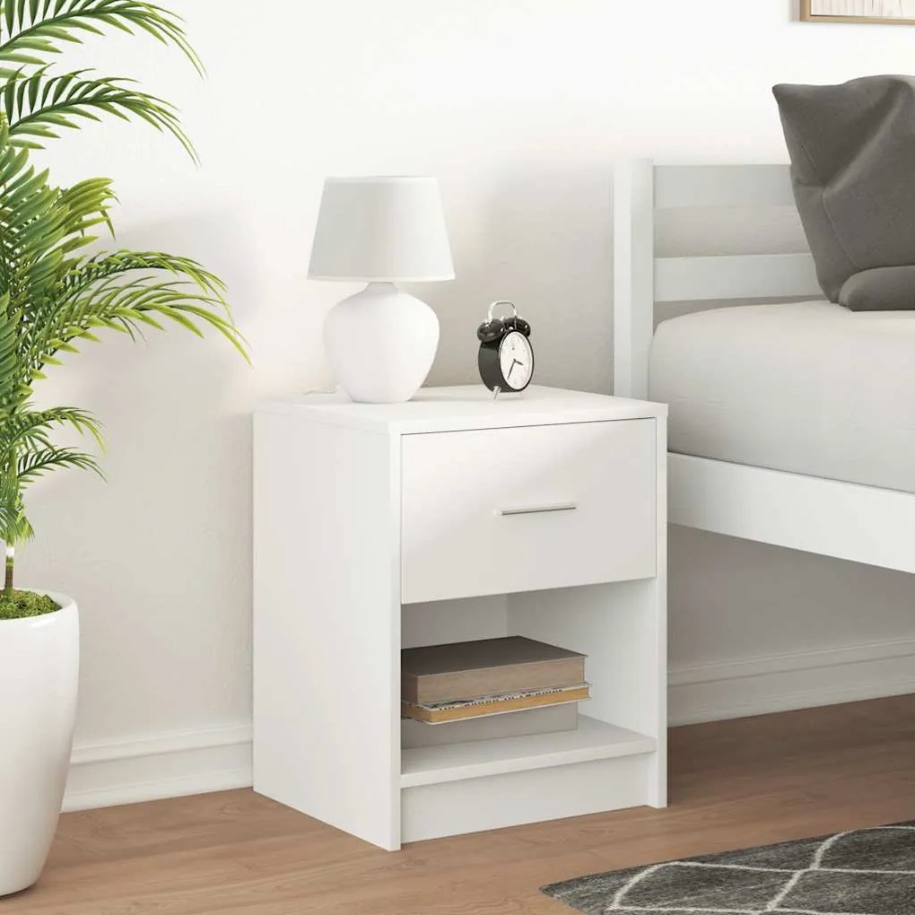 Mesa de cabeceira com gaveta 40x34x50 cm branco
