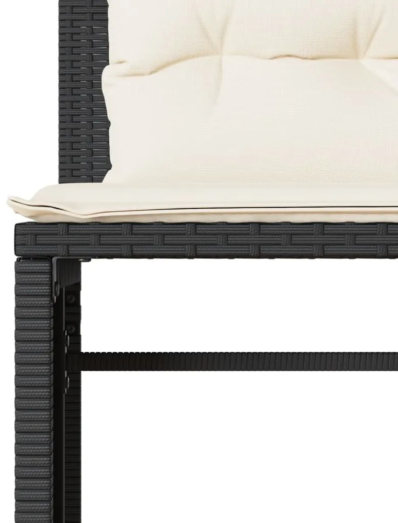 4 pcs conjunto de sofás para jardim c/ almofadões vime PE preto