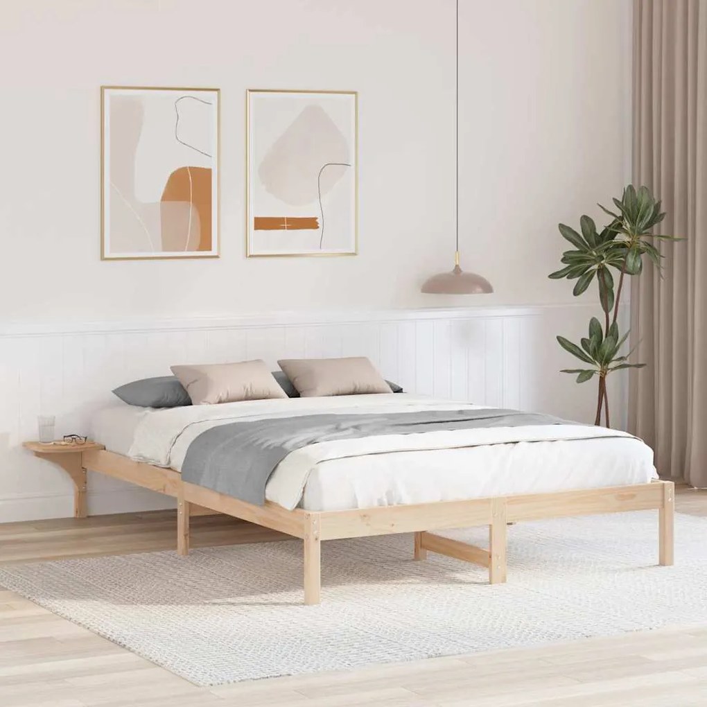 Estrutura de cama com mesas de cabeceira Castanho 140 x 200 cm