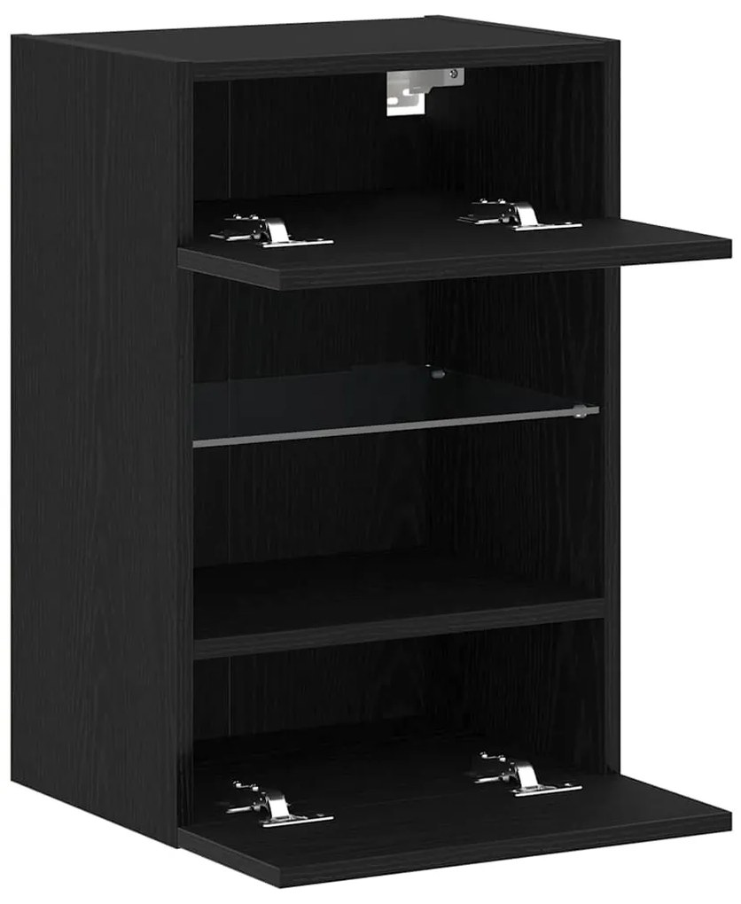Cabinet de TV LED vidaXL 2 pcs Carvalho Preto 40x30x60,5cm cm Madeira