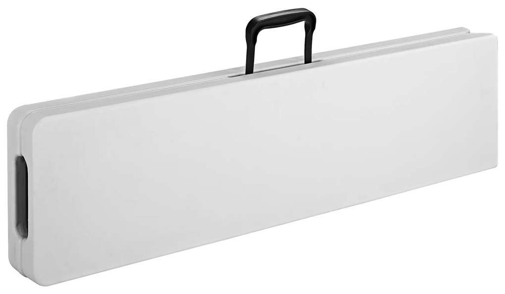 Conjunto de 2 bancos (Mesa não incluida) de campismo dobraveis em plástico, 180 cm brancos