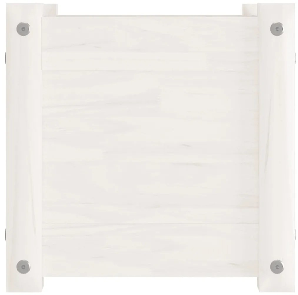 Vaso/floreira de jardim 31x31x31 cm pinho maciço branco