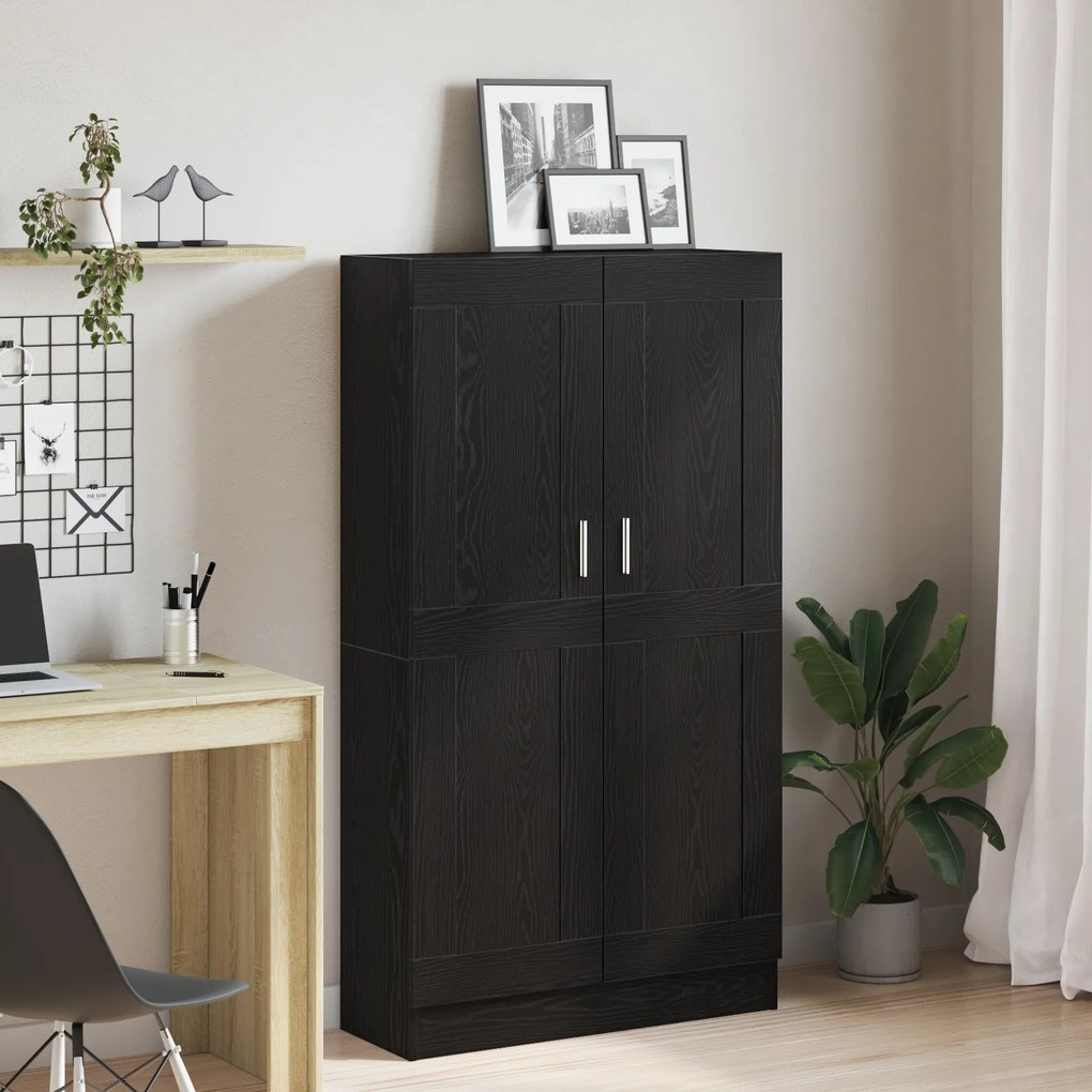 Armários para livros vidaXL 2 pcs Carvalho Preto 165x30,5x150 cm Madeira de engenharia