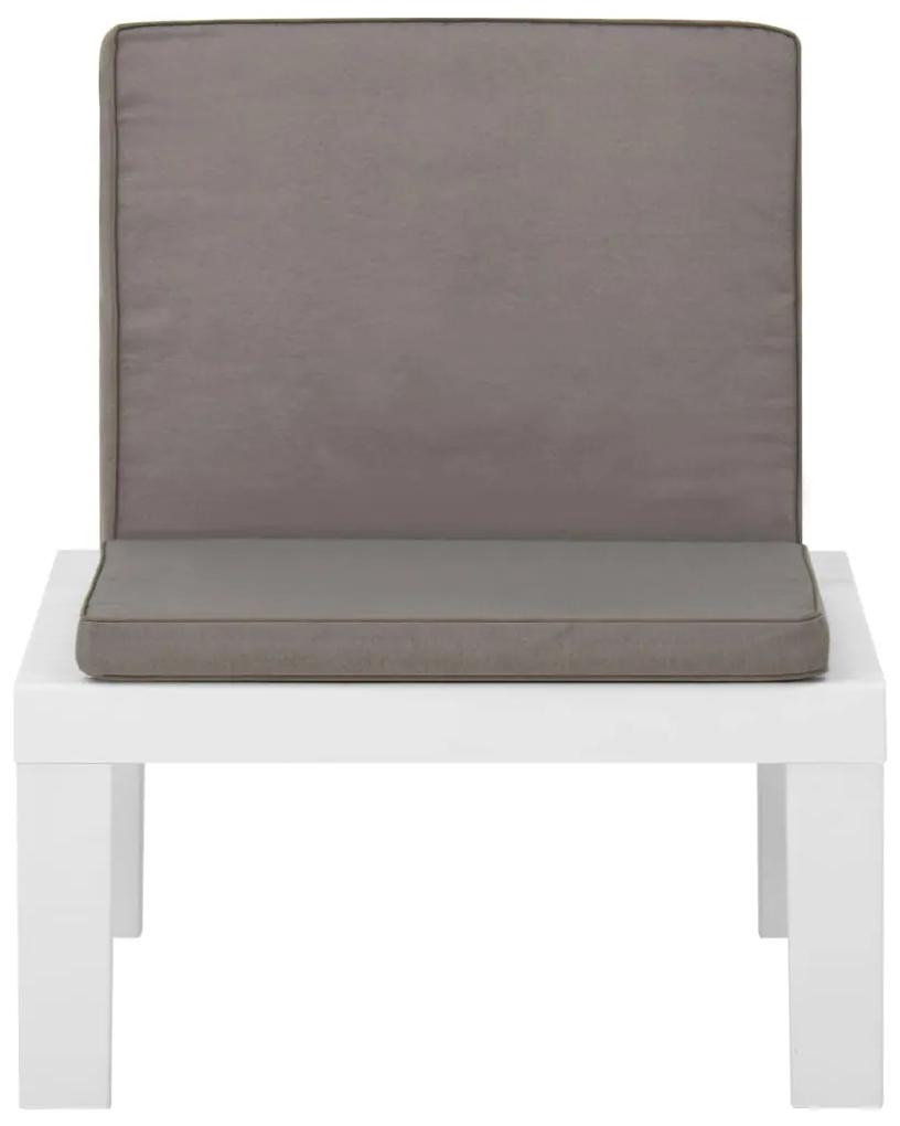 Cadeira lounge de jardim com almofadão plástico branco