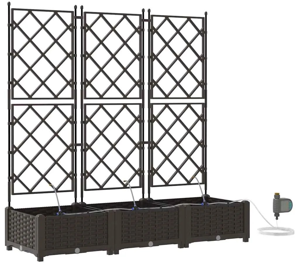 Jardineiras de Jardim 1 pc Castanho 120 x 40 x 126 cm Plástico