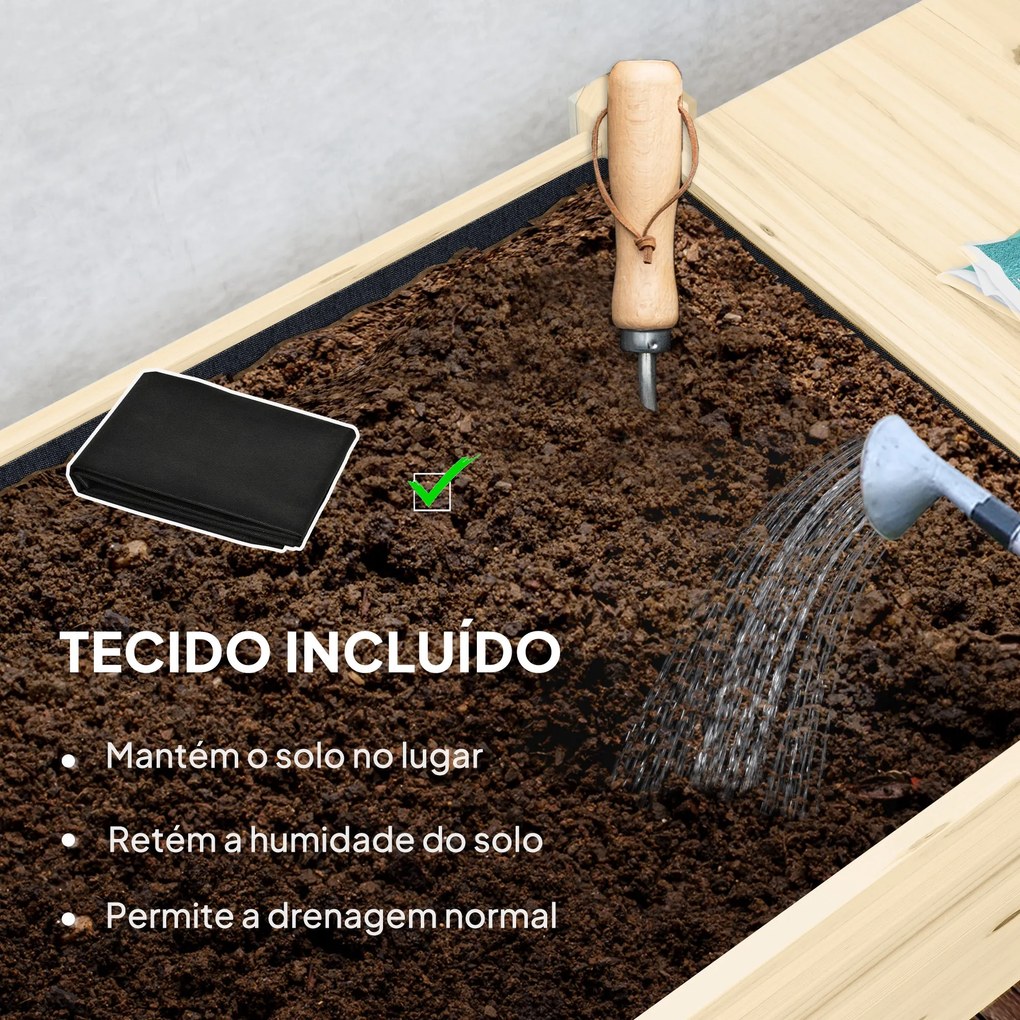 Floreira de Madeira Coimbra – 145×52×86 cm – Madeira Tratada e Rodas –