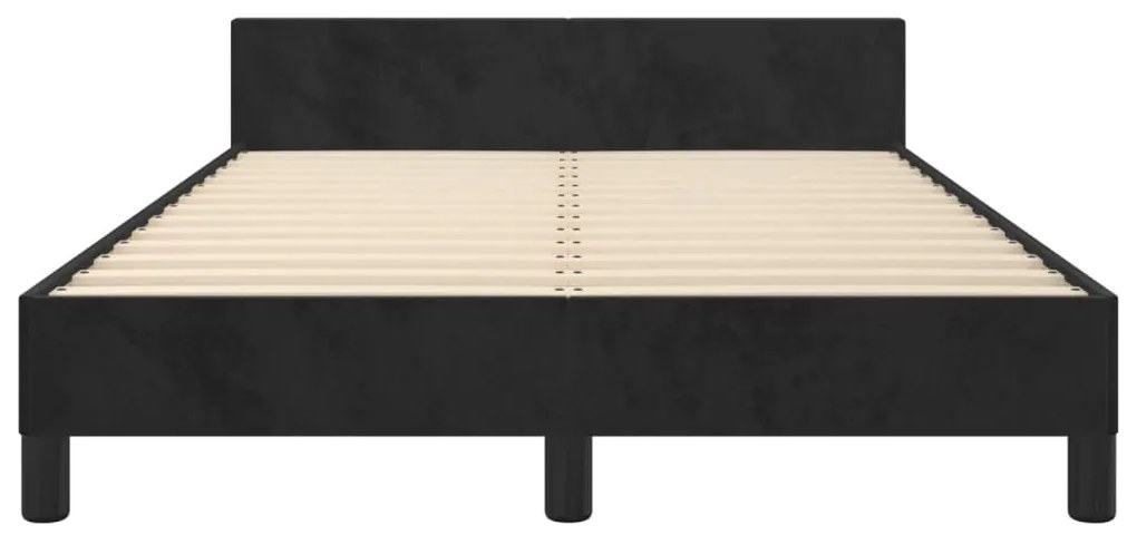 Estrutura de cama sem colchão 120x200 cm veludo preto