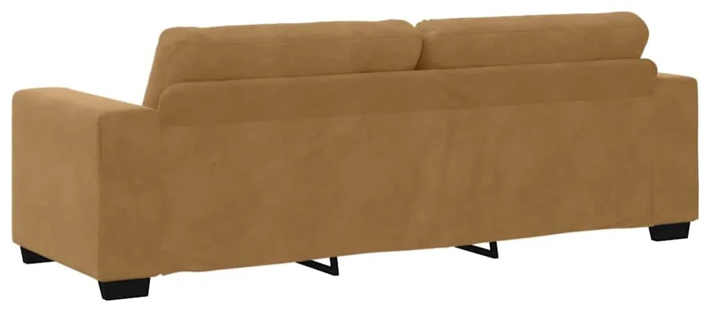 Conjunto de Sofá 2 Peças com Almofadas Veludo Marrom