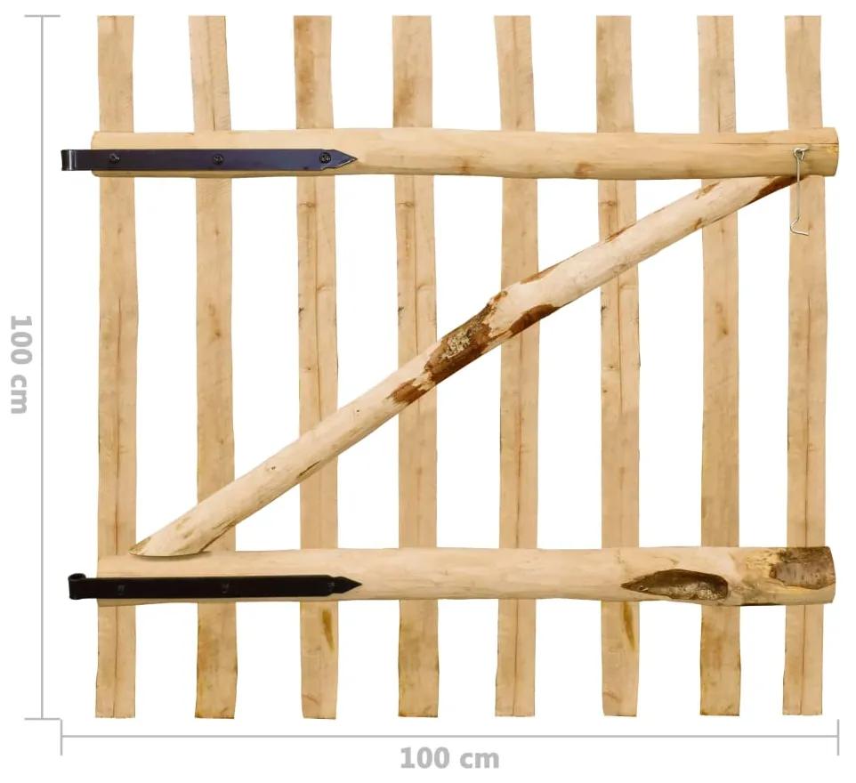 Portão para cerca 1 pc 100x100 cm madeira de aveleira