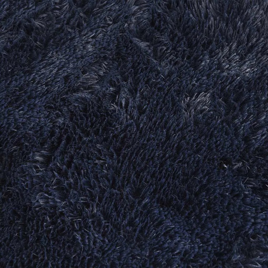 Tapete shaggy de pelo alto NAVARRA 120x120 cm azul-marinho