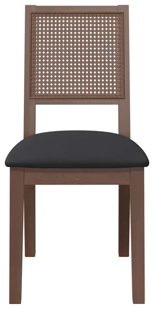 Cadeiras de jantar com almofadões 2 pcs madeira maciça castanho