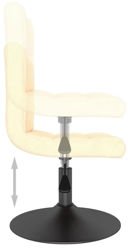 Cadeiras de jantar giratórias 2 pcs veludo cor creme