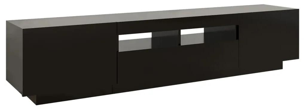 Móvel de TV Giancarlo com Luzes LED de 180cm - Preto - Design Moderno
