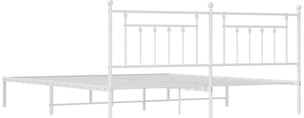 Estrutura de cama com cabeceira 200x200 cm metal branco