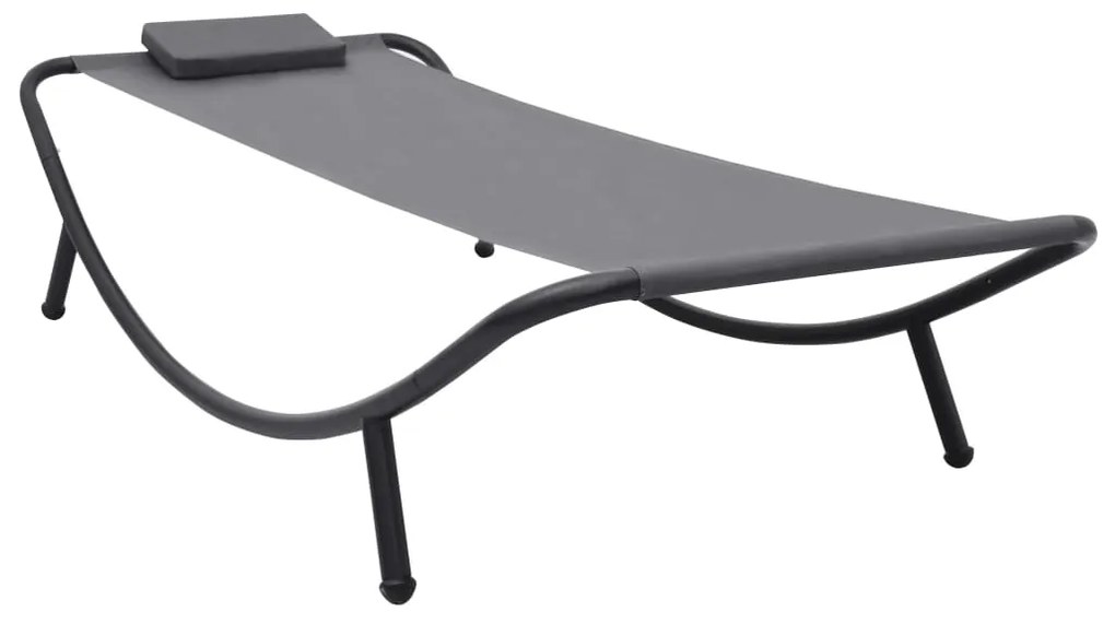 vidaXL Espreguiçadeira de jardim 200x90 cm aço cinzento