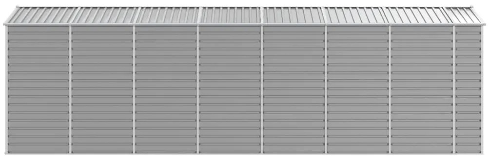 Abrigo de jardim 191x640x198 cm aço galvanizado cinzento-claro