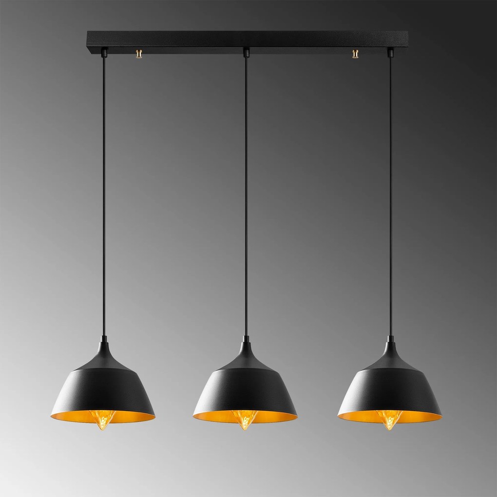 Candeeiro de Teto Dodo – Preto – 95 x 25 cm