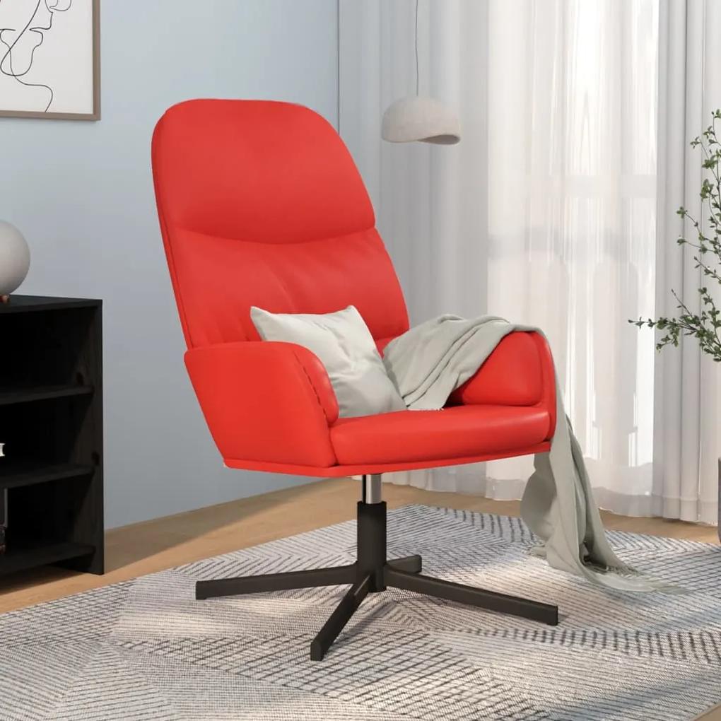 341058 vidaXL Cadeira de descanso couro artificial vermelho
