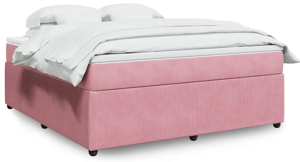 Cama com molas/colchão 180x200 cm veludo rosa