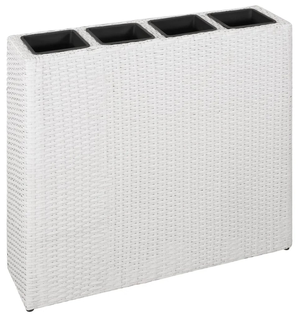 45427 vidaXL Floreira com 4 vasos vime PE branco