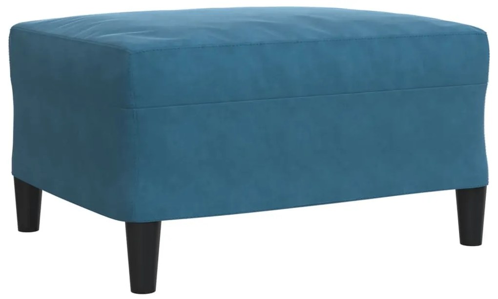 3 pcs conjunto de sofás com almofadões veludo azul