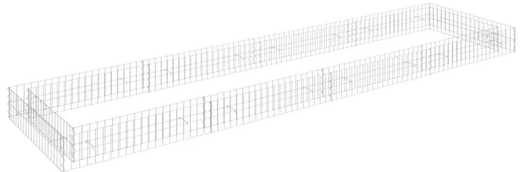 vidaXL Canteiro elevado/cesto gabião 400x100x20 cm aço galvanizado