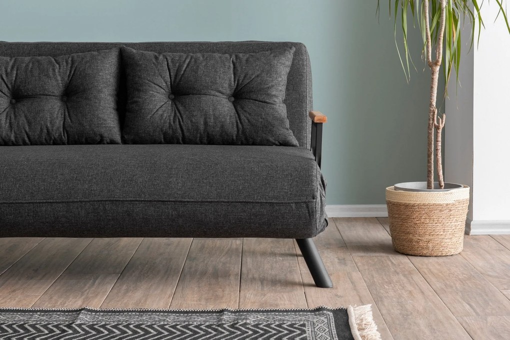Sofá-Cama 2 Lugares Sando – Cinzento Escuro – 175 cm x 133 cm