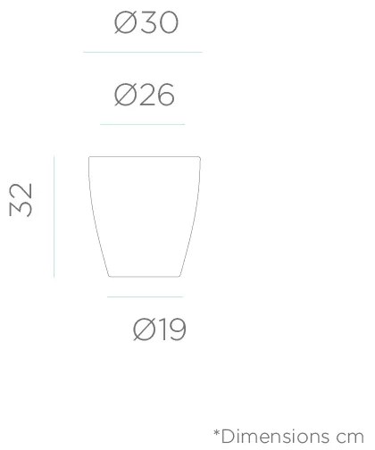Vaso de flores colorido redondo Polietileno CASA, JARDIM, RESTAURANTE, BAR VIOLETA 30 (ø30x33 cm) - Taupe